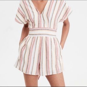 American Eagle Striped Romper